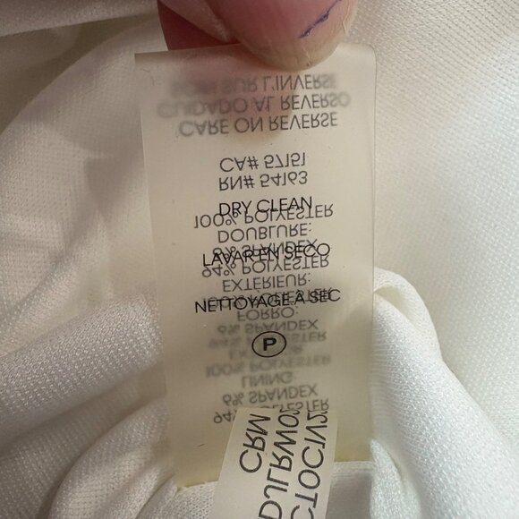 Calvin Klein White Sleeveless Faux Wrap Above Knee Dress Womens Size 8P - Picture 7 of 12